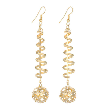 Swirly Dangling Spheres Earrings for Women