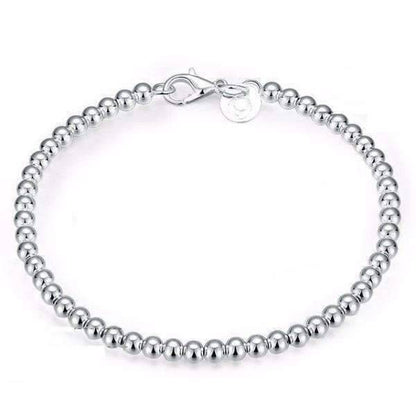 Classic Delicate Beads Silver Bracelet for Woman Perfect for Any Occasion