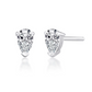 Elegant Delicata .35CT IOBI Simulated Diamond Pear Shape Solitaire Stud Earrings in Sterling Silver for Women