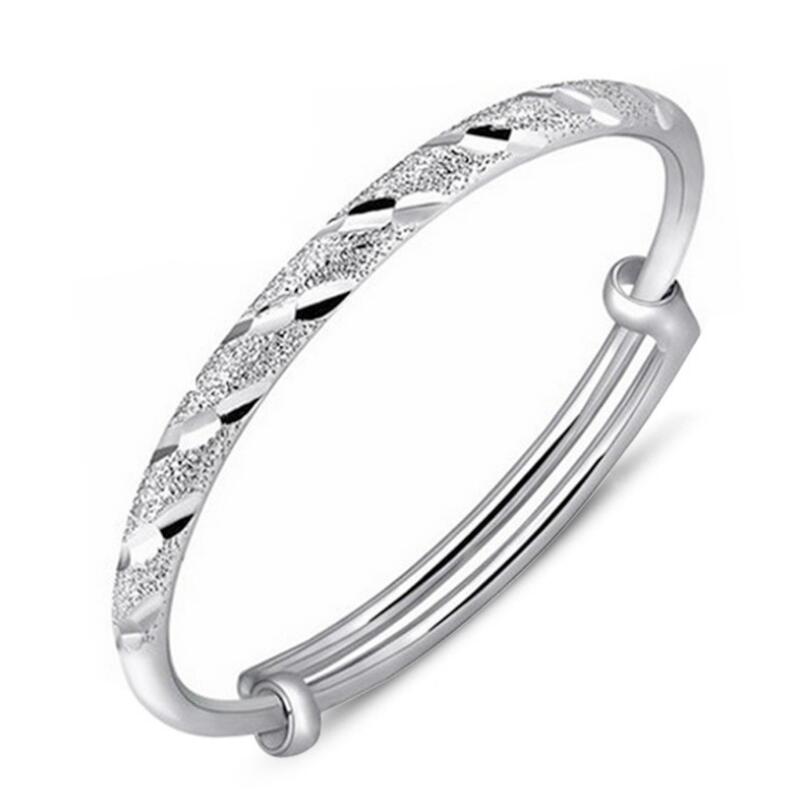 Diamond Cut Frosted Lines Adjustable Bangle Bracelet – Feshionn IOBI