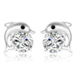 Jumping Dolphin Cz Stud Earrings for Women and Teen Any Occasion