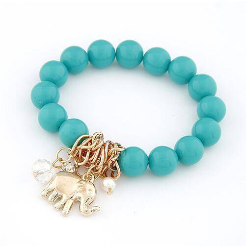 Lucky Elephant Charm Bead Bracelet - 2 Colors