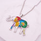 Eclectic Elephant Enamel Necklace For Woman