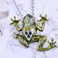 Fabulous Frog Enamel & CZ Necklace & Earrings Set for Woman