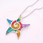 Showy Starfish Enamel Pendant Necklace