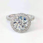 Evangeline 4CT French Pavé Halo In Decorative Crown IOBI Simulated Diamond Ring
