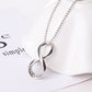 14K White Gold Plated Shine Bright Infinity Symbol Cz Pendant Necklace For Woman
