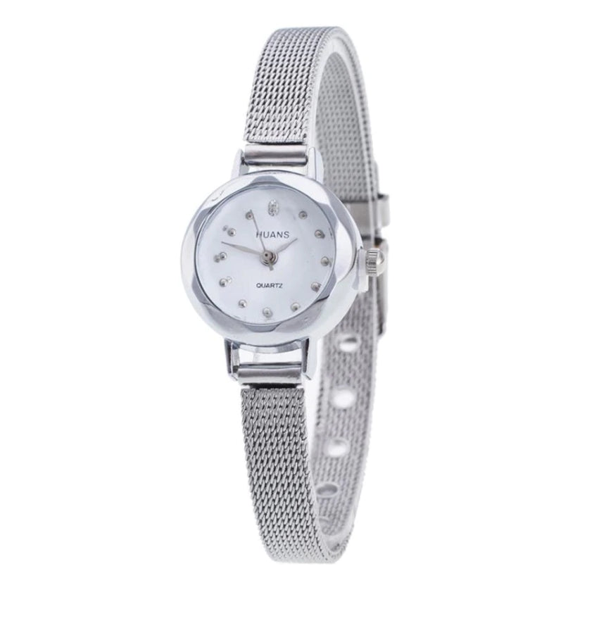 Facets of Time Thin Mesh Band Watch