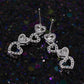 Falling Hearts CZ Necklace and Earrings Set