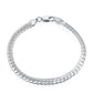 Fancy Edged Herringbone Sterling Silver Bracelet for Women
