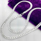 20 inch Fancy Edged Herringbone Sterling Silver Necklace for Woman