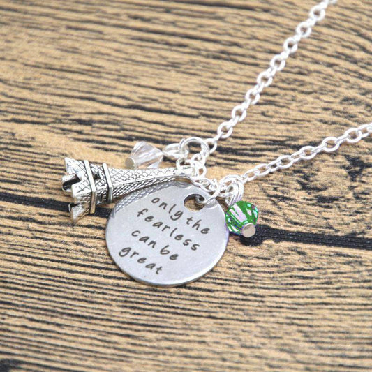 Only The Fearless Can Be Great - Stamped Sentiment Necklace