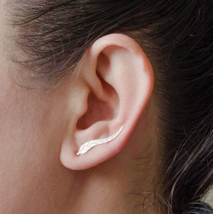 Fine Feathers Ear Climbers Earrings for Women