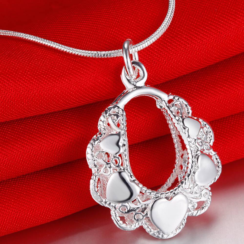Secret Heart Silver Necklace and Earrings Set