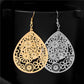 Dangling Floral Drop Earrings in Gold or Silver for Woman
