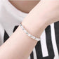 Frost & Shine Beaded Silver Bangle Bracelet for Women