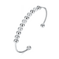 Frost & Shine Beaded Silver Bangle Bracelet for Women