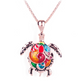 Artsy Sea Turtle Enamel Pendant Necklace for Woman