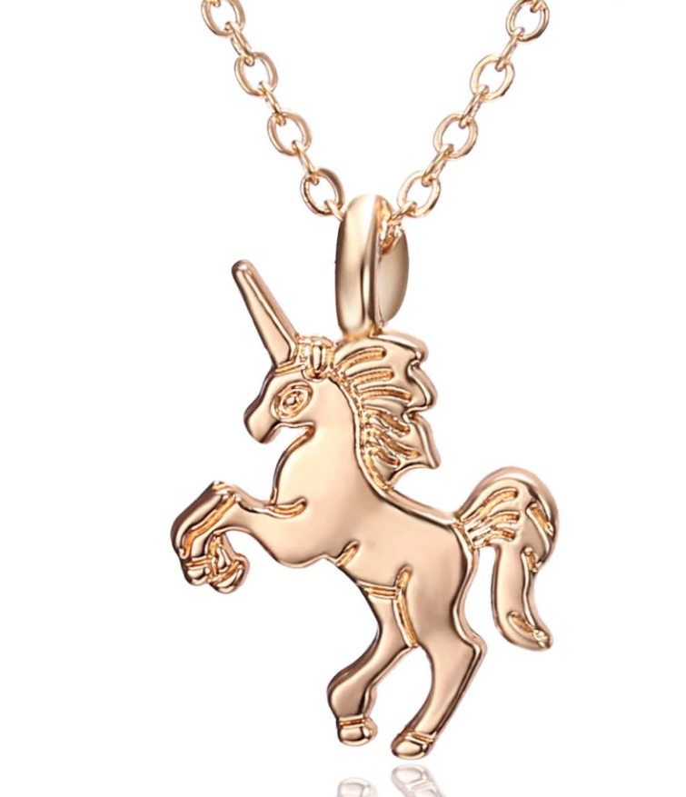 A Little Fantasy Unicorn Gold & Enamel Necklace