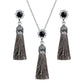 Dangling Tassels Necklace and Earrings Set