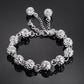 Lacework Beads Openwork Filigree design 8 Inch Silver Bracelet for Women