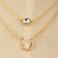 Best Of Luck Horseshoe CZ Layered Necklace