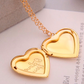 I Love You Yellow Gold Heart Locket Necklace For Woman