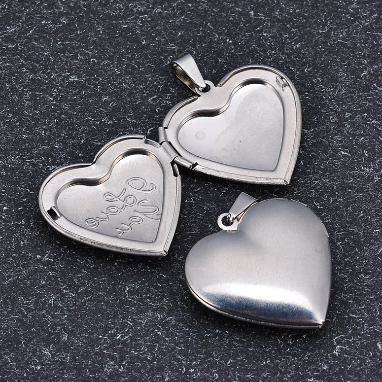 I Love You Silver Heart Locket Necklace For Woman