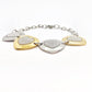 Frosted Hearts Two Tone Stainless Steel Bracelet
