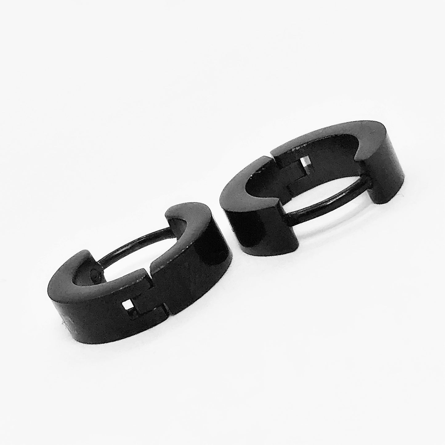 Scorpio Black Stainless Steel Huggie Hoop Earrings