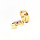 Rounded Gold Stainless Steel Huggie Hoop Earrings - For Men or Women