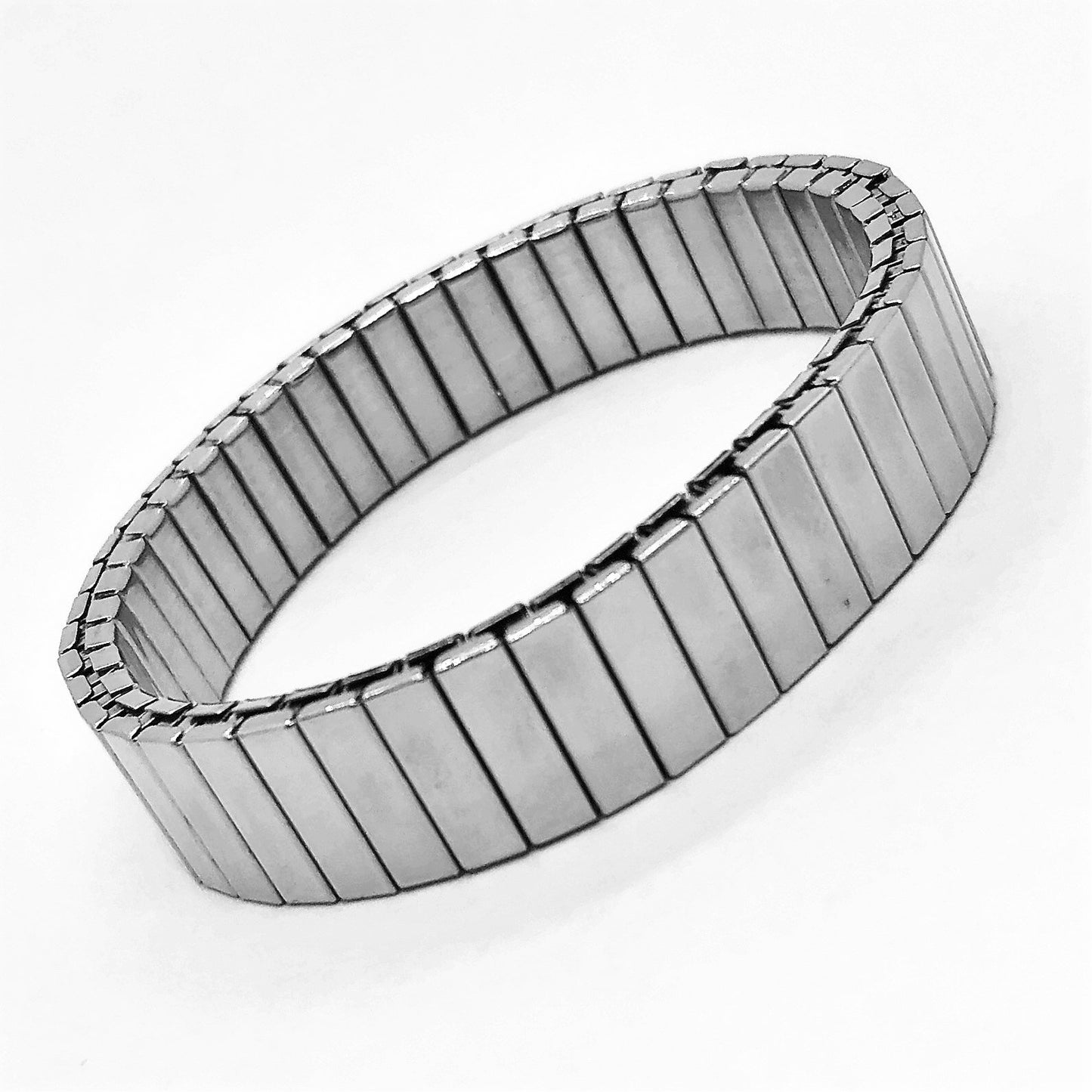 Classic Watch Link Stainless Steel Stretch Bracelet - Two Sizes to Choose