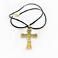 CZ Accented Two-Tone Stainless Steel Cross Necklace