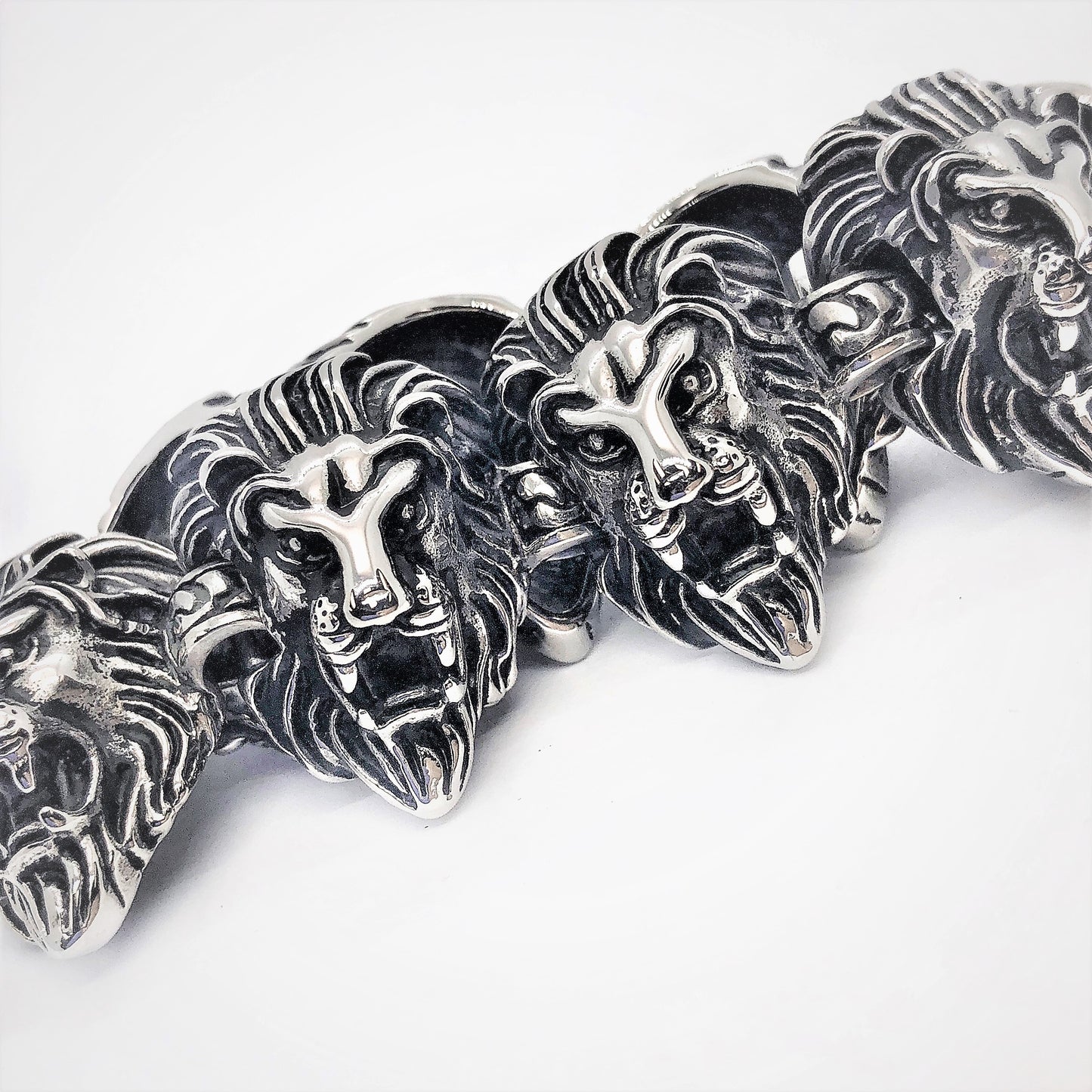 Fierce Lion Head Stainless Steel Bracelet