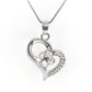 Exaggerated Silver Heart Zirconia Necklace