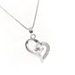 Exaggerated Silver Heart Zirconia Necklace