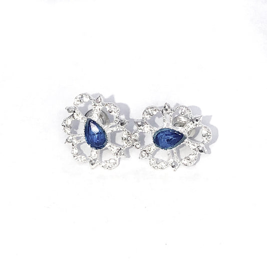 Silver Spring Blue Crystal Stud Earrings