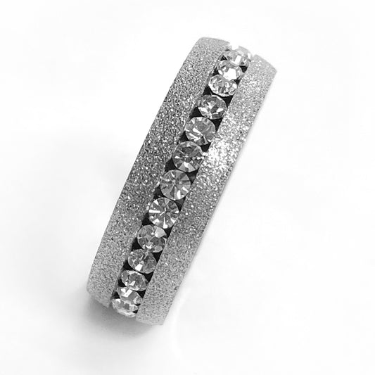 Silver and White Channel Set CZ Eternity Ring