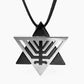 star-of-david-menorah-silhouette-Black-stainless-steel-necklace