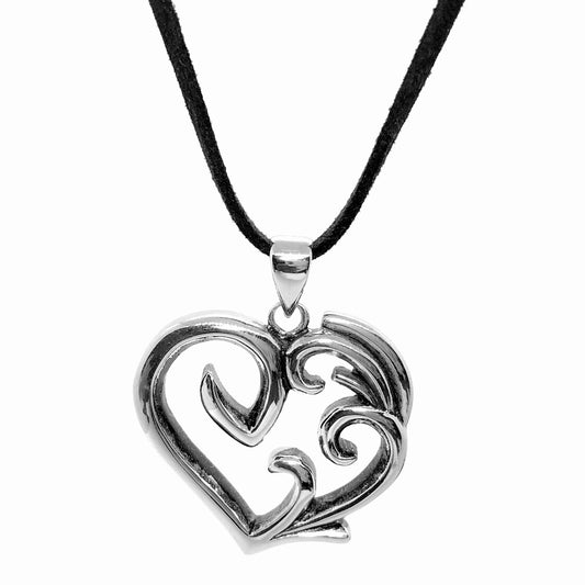 Entwined Heart Stainless Steel Pendant Necklace