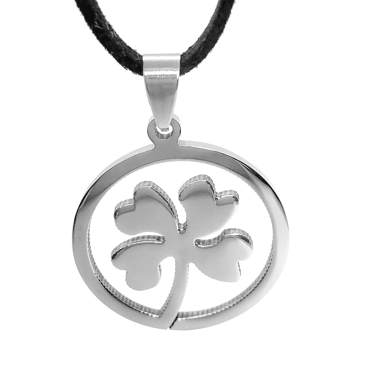 feshionn-iobi-shamrock-silhouette-stainless-steel-pendant-necklace