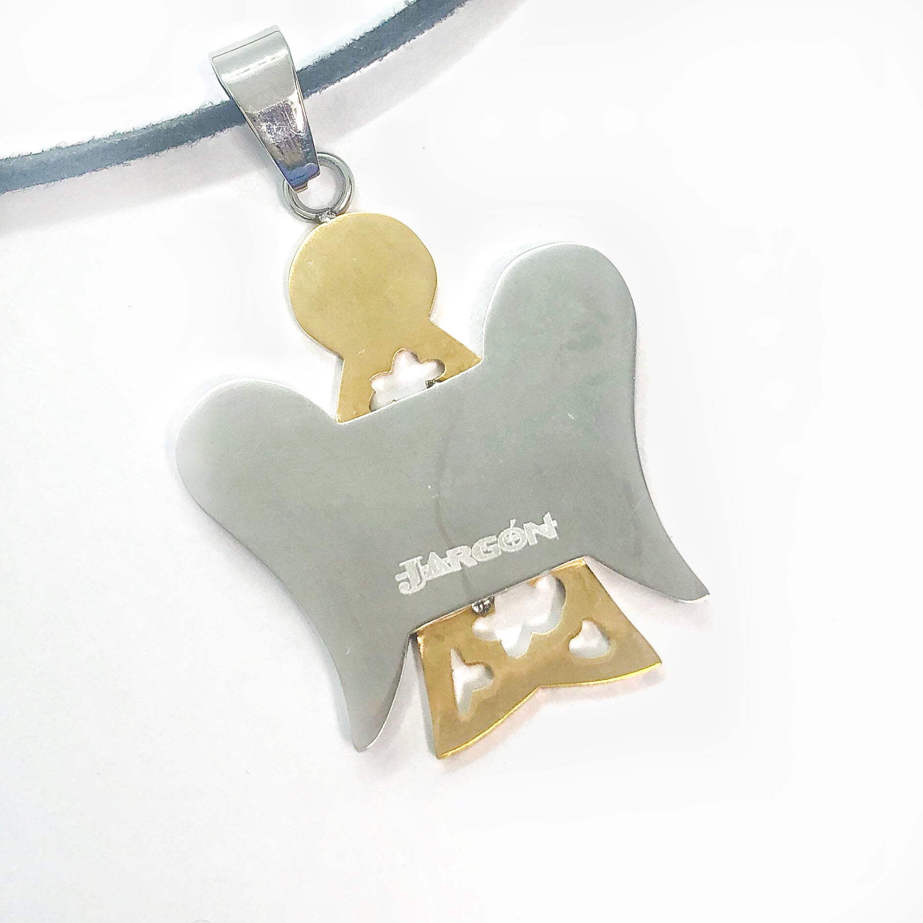 feshionn-iobi-two-tone-guardian-angel-stainless-steel-pendant-necklace