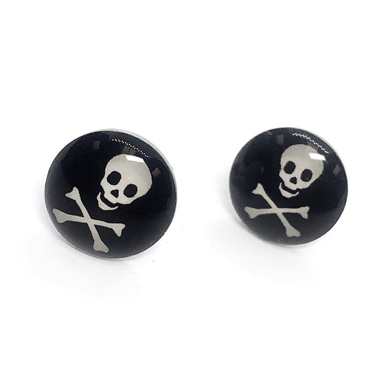feshionn-iobi-skull-crossbones-enamel-button-stud-earrings