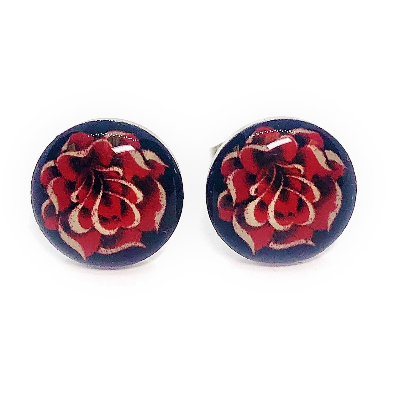 feshionn-iobi-gold-rose-enamel-button-stud-earrings