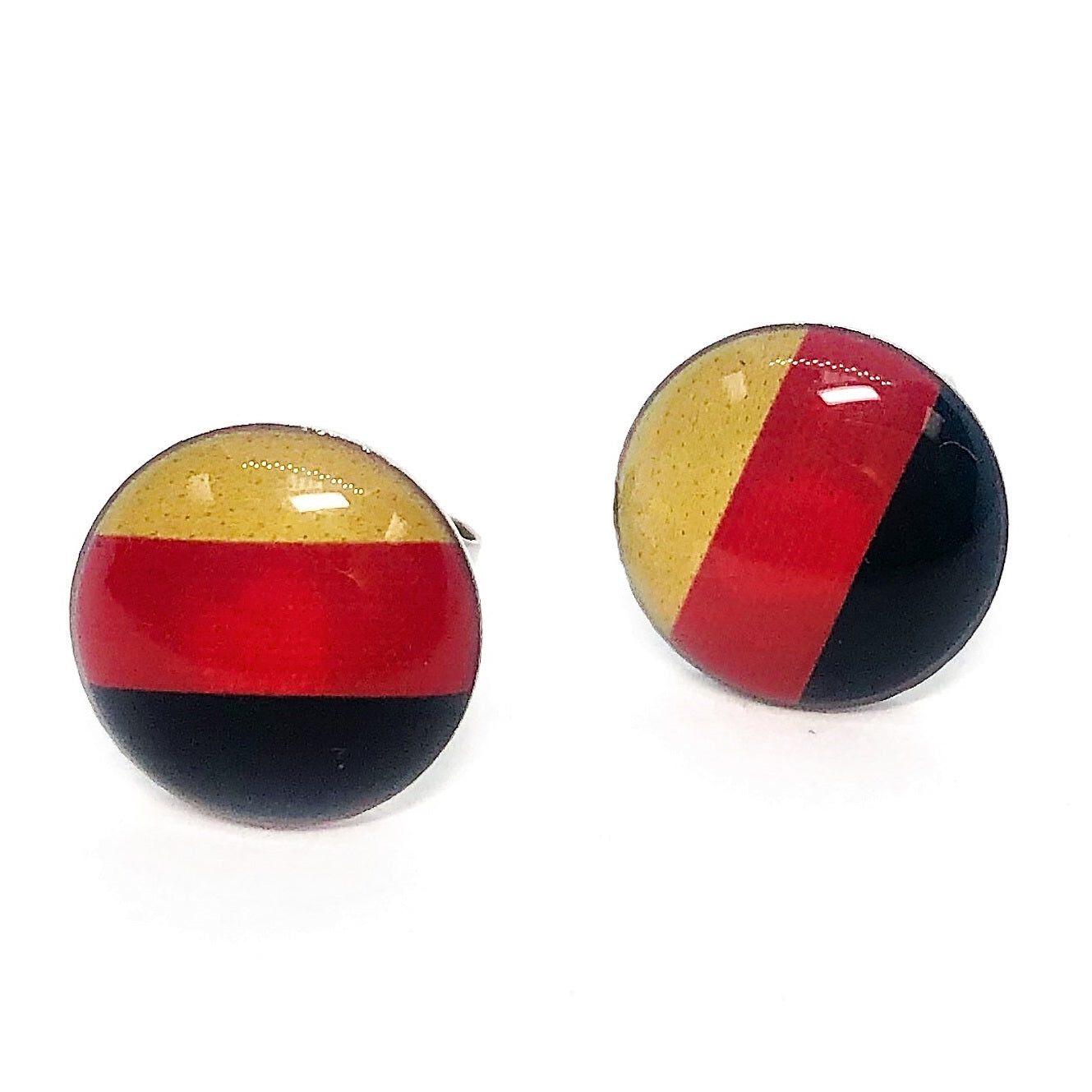 feshionn-iobi-stainless-steel-german-flag-enamel-button-stud-earrings