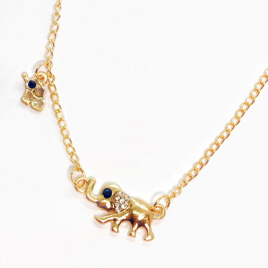 Mommy & Baby Crystal Elephant Necklace
