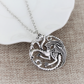 Three Heads Dragon Silver Necklace Pendant