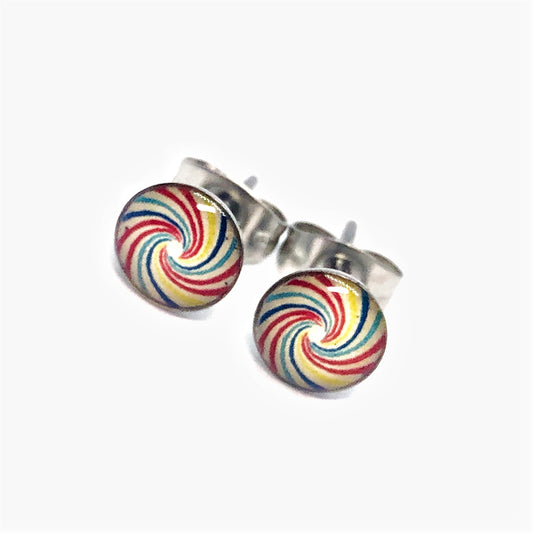 Colorful Swirl Stainless Steel Studs