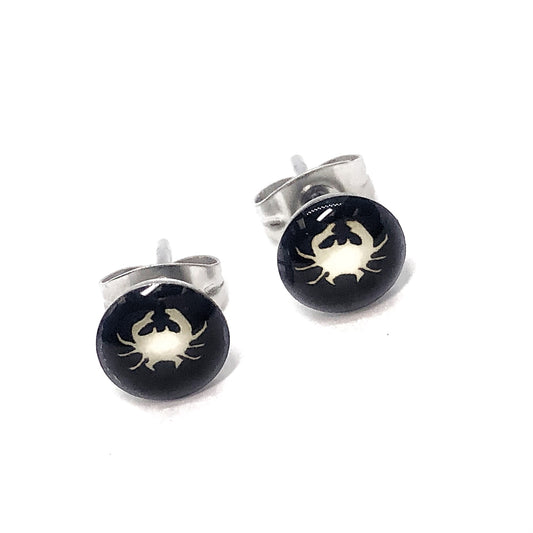 White Crab Stainless Steel Studs