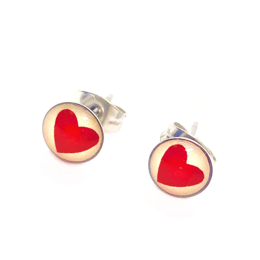 Red Heart Stainless Steel Studs